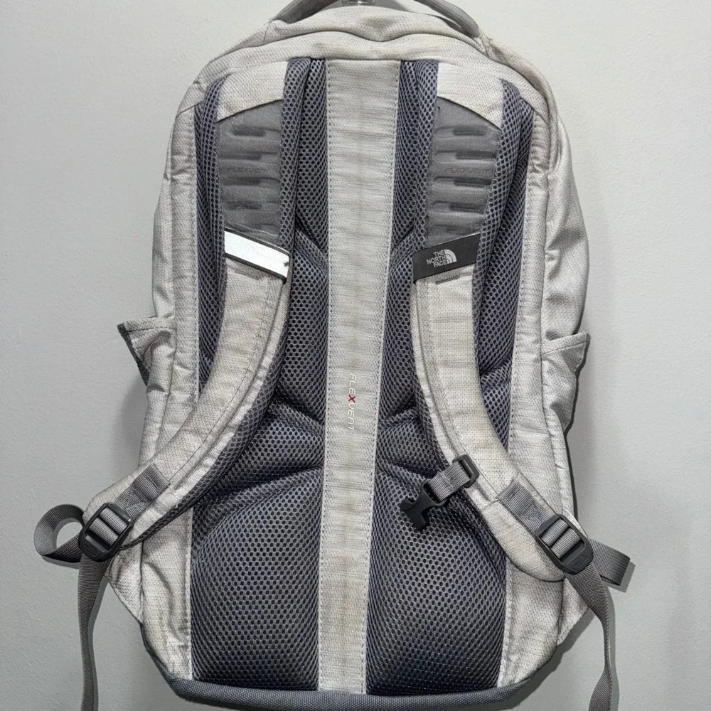 The North Face Vault Backpack Gray FlexVent Laptop School Hiking Daypack